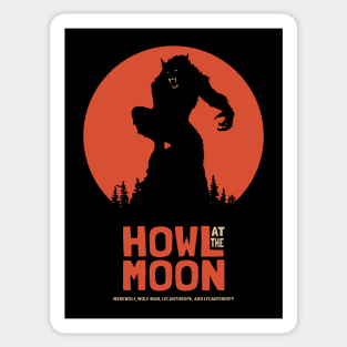 Vintage Werewolf Howling at the Moon Sticker